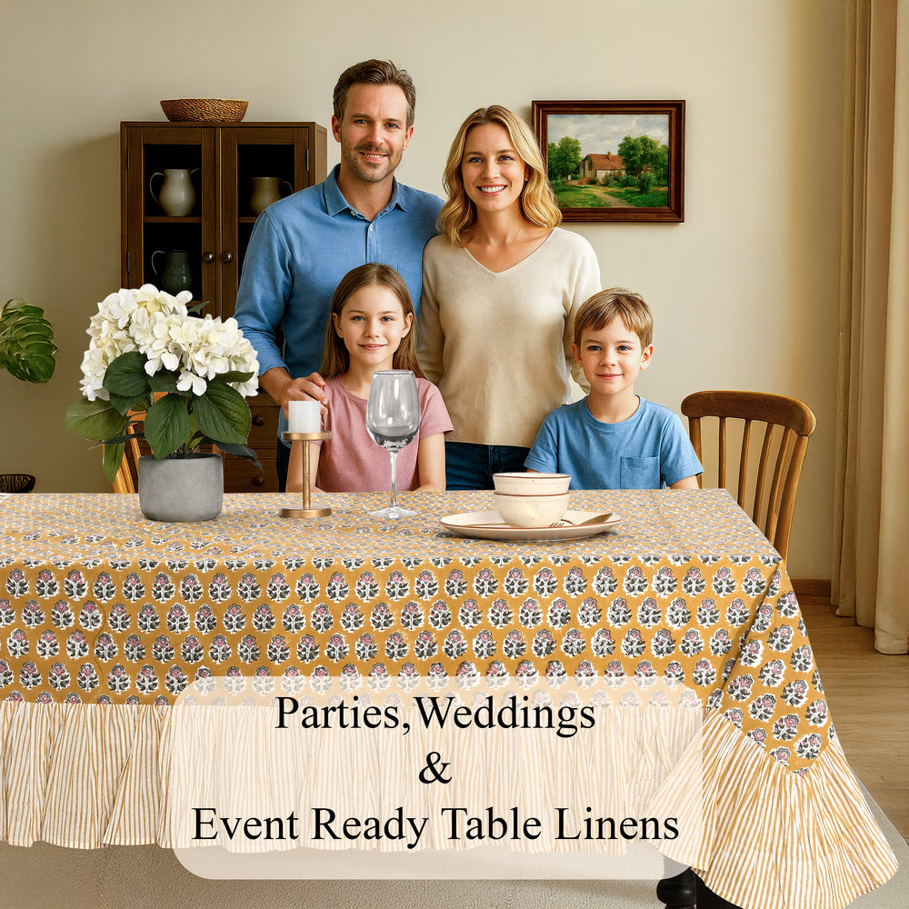 Ruffle Tablecloth - Yellow Citrine