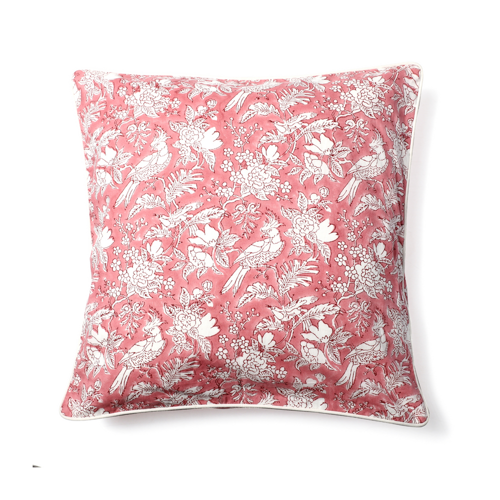 Piping Throw Pillow Covers - Coral Pink (Set of 2)