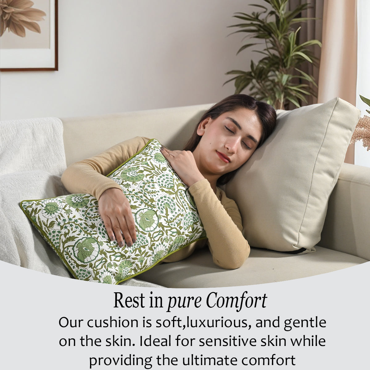 Piping Throw Pillow Covers - Agate Green