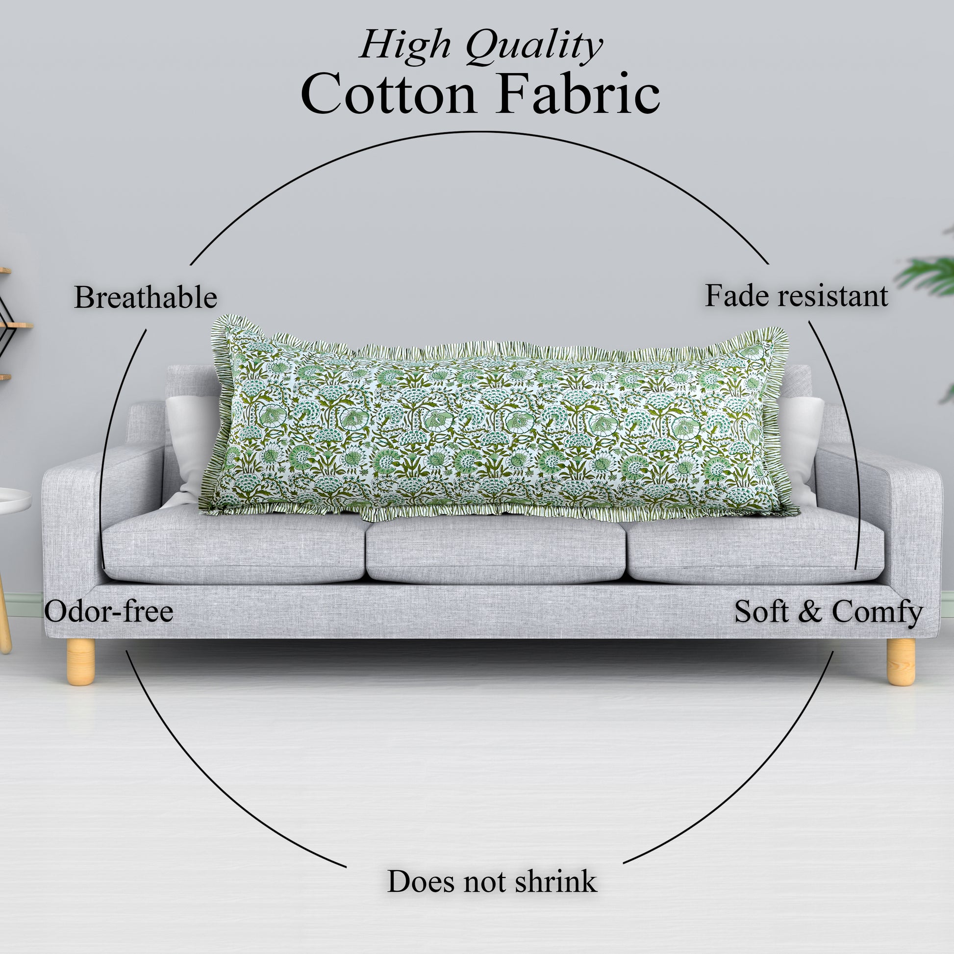 Cotton Ruffle Sham Cover - Agate Green