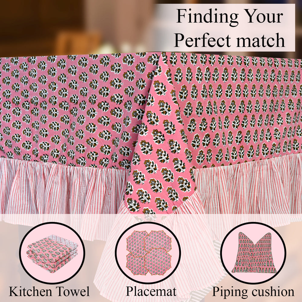 Ruffle Tablecloth - Poppy Pink