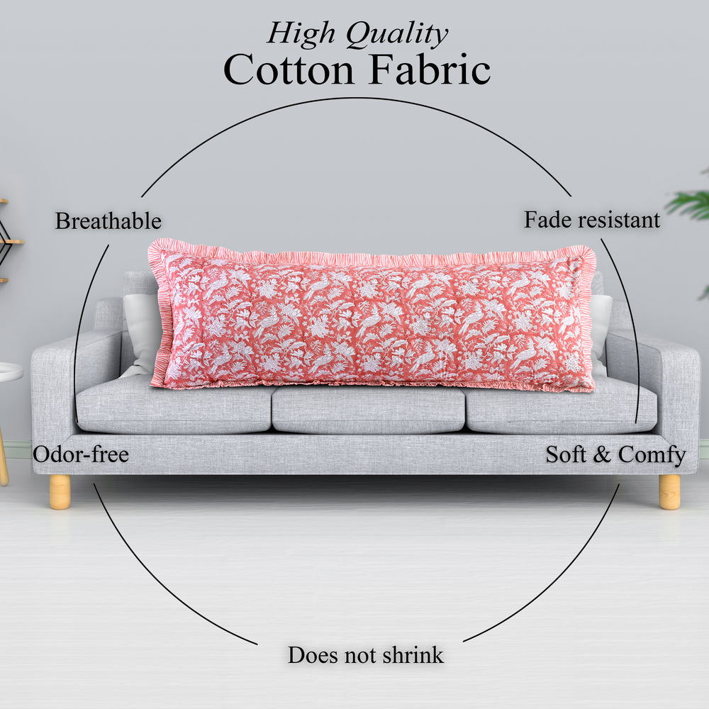 Cotton Ruffle Sham Cover - Coral Pink