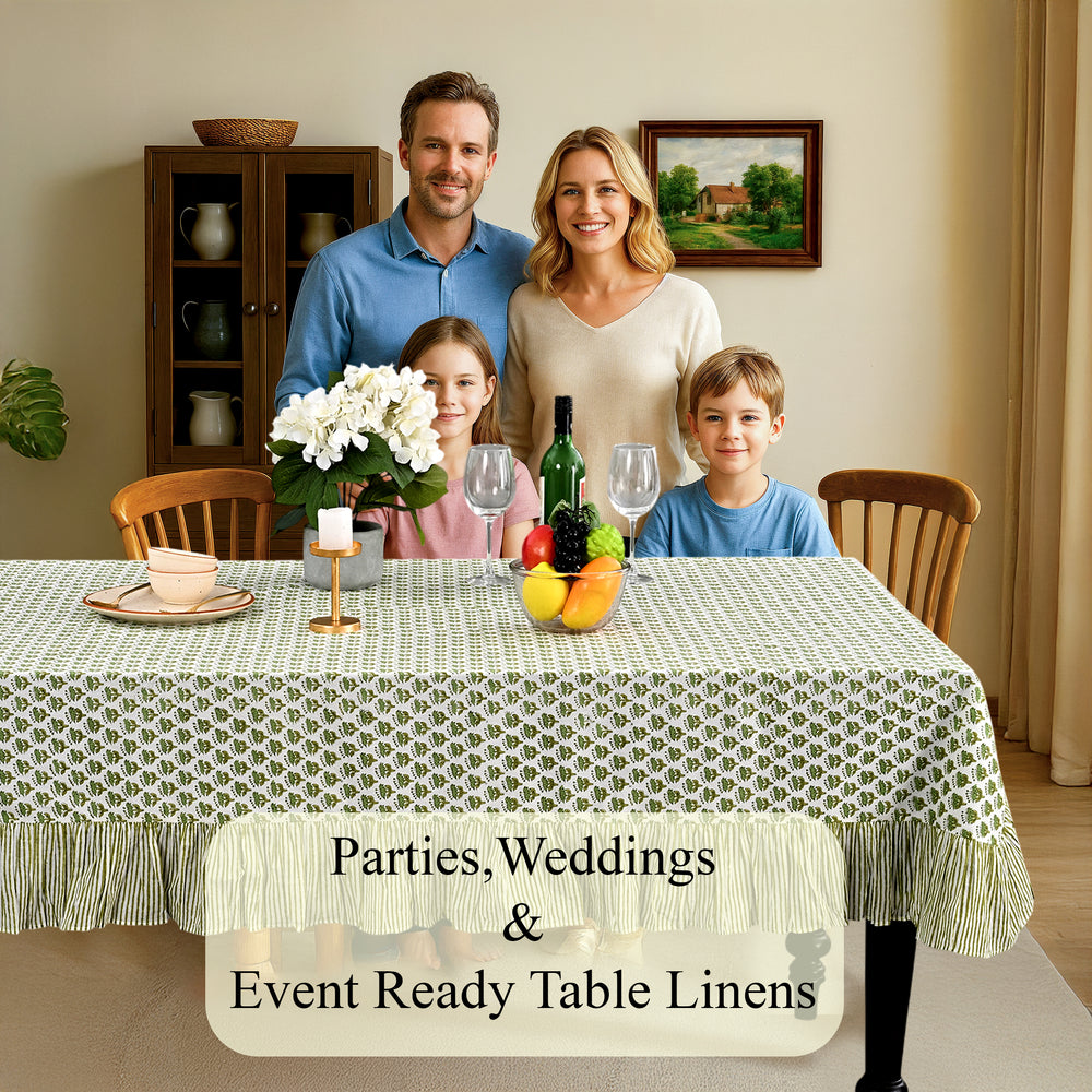 Ruffle Tablecloth - Emerald Green