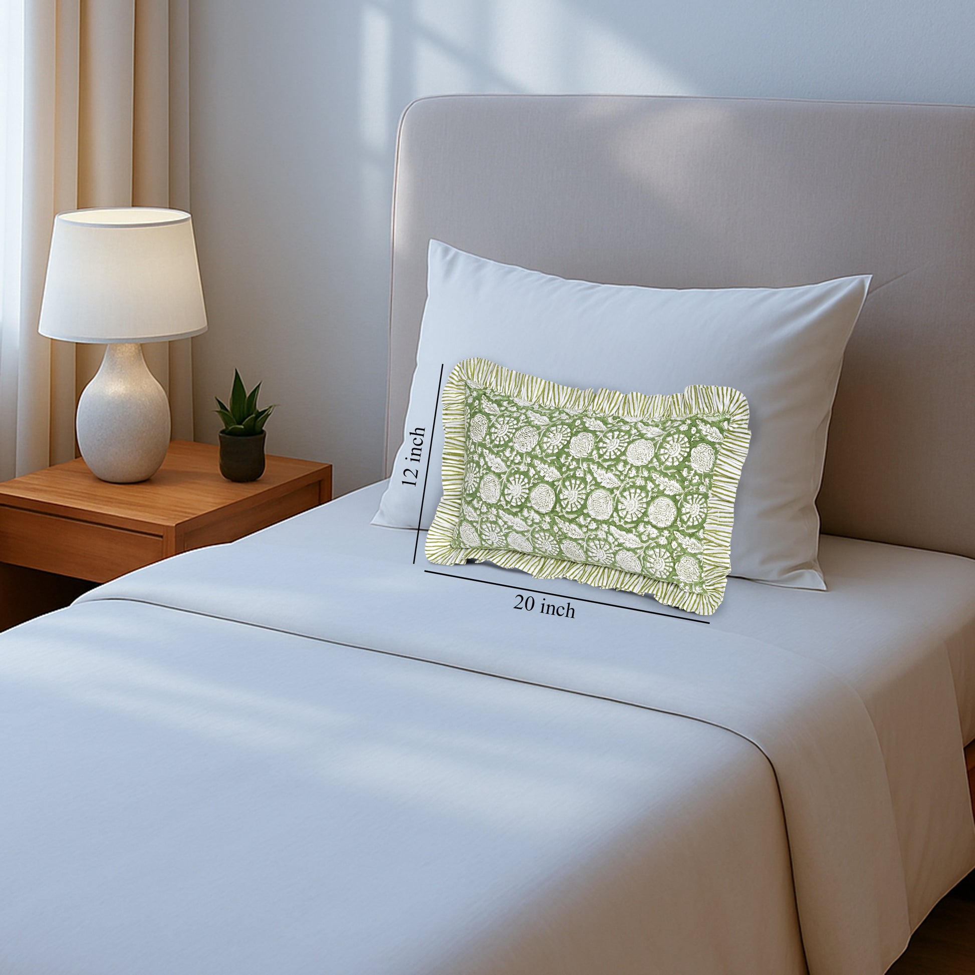 Ruffle Throw Pillow Covers -  Olive Bloom