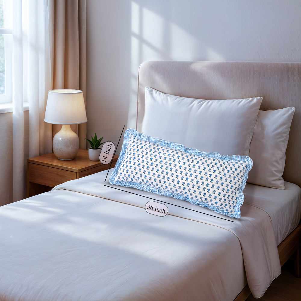 Cotton Ruffle Sham Cover - Arctic Blue