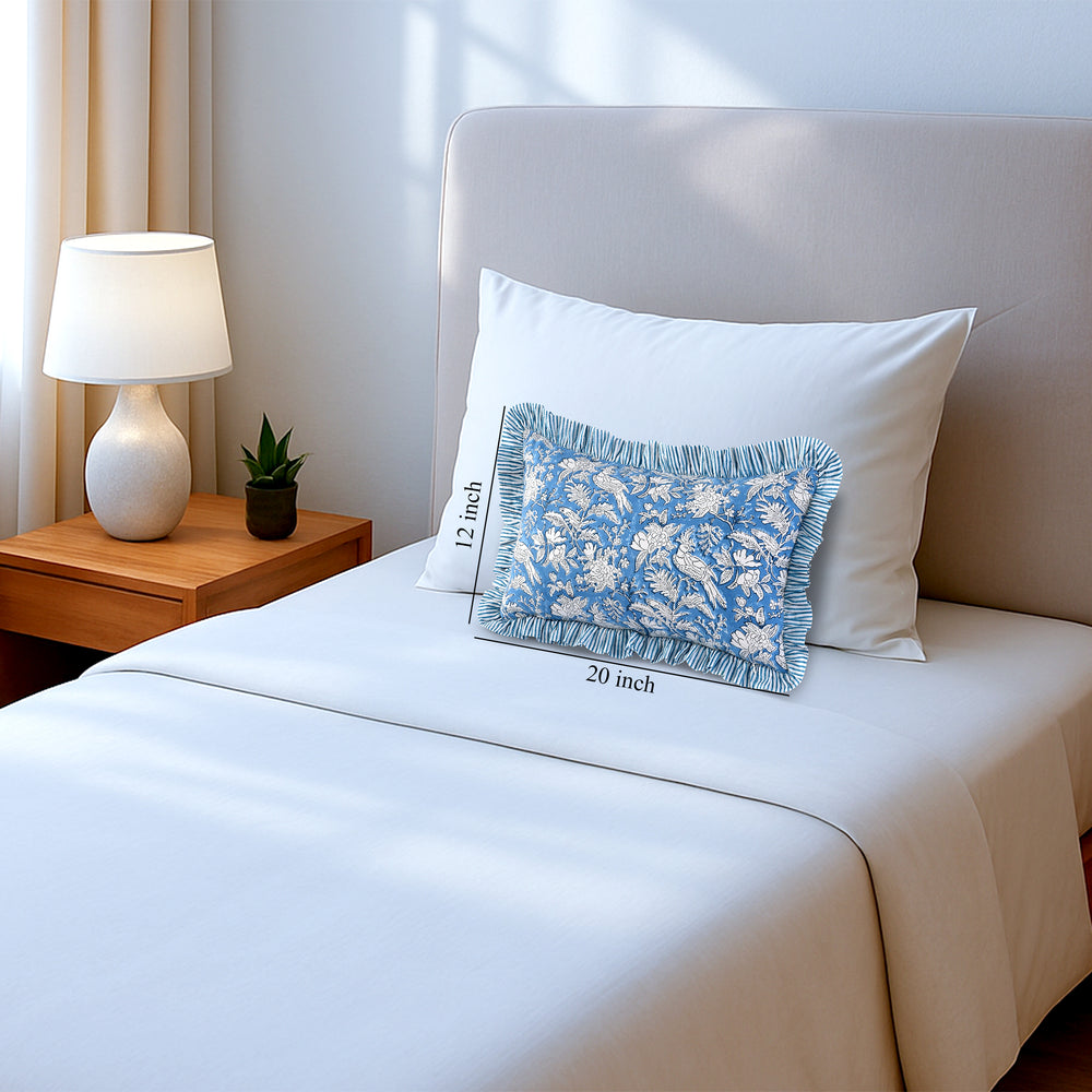 Ruffle Throw Pillow Covers - Blue Sapphire