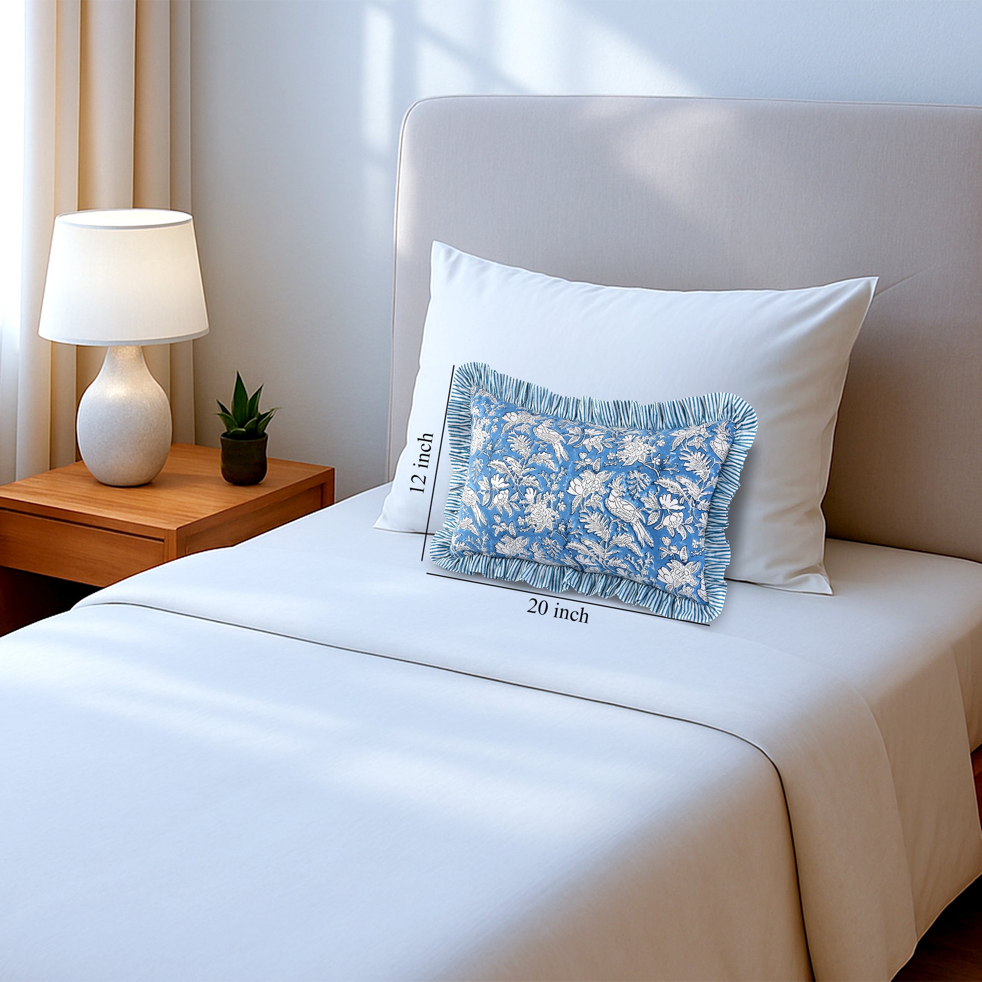 Ruffle Throw Pillow Covers - Blue Sapphire