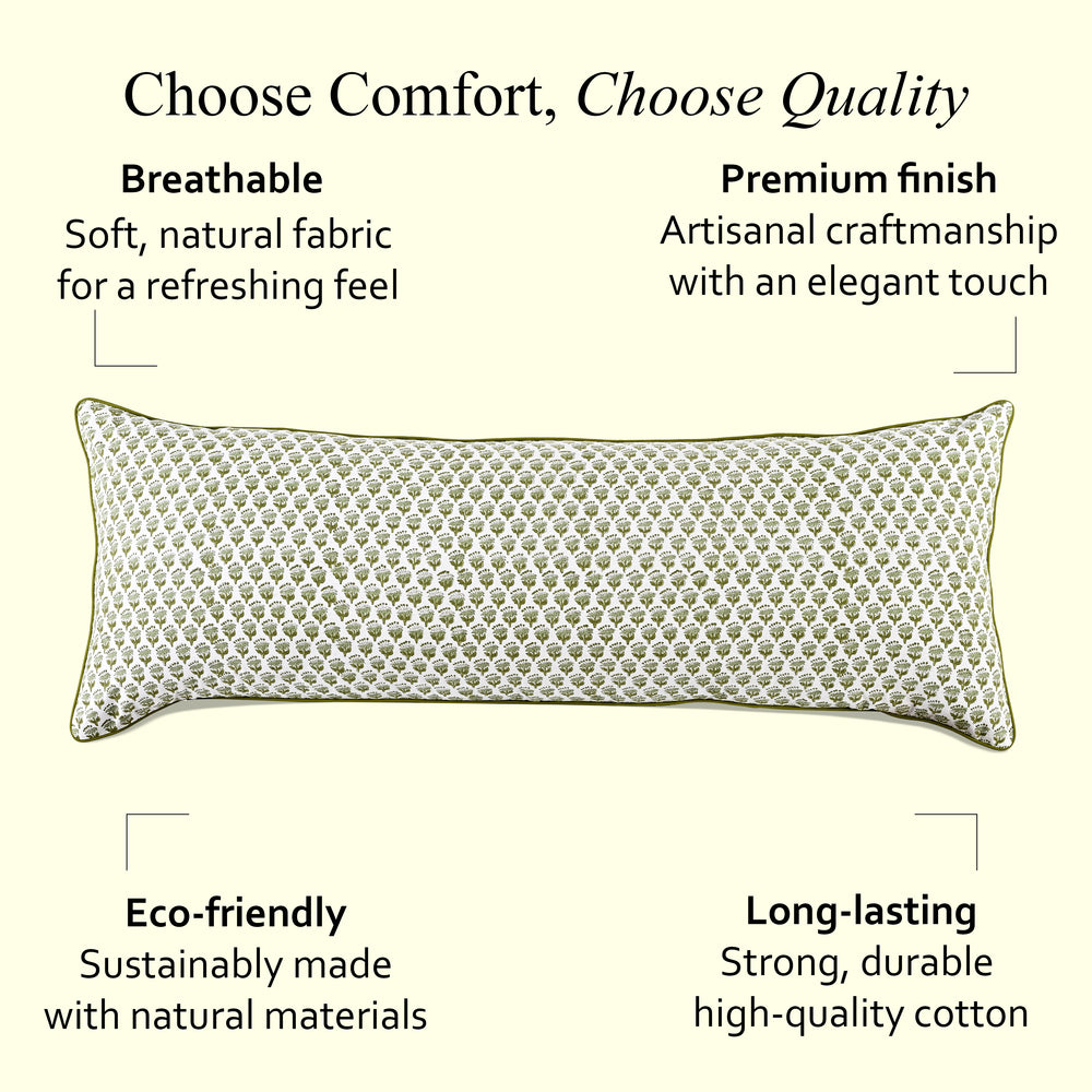 Cotton Piping Sham Cover - Emerald Green