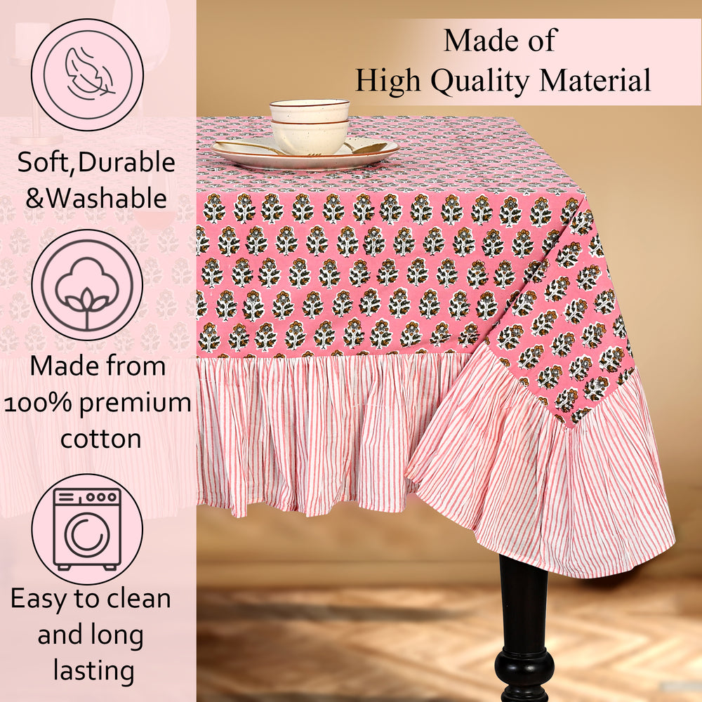 Ruffle Tablecloth - Poppy Pink