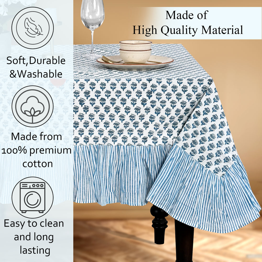 Ruffle Tablecloth - Apatite Blue