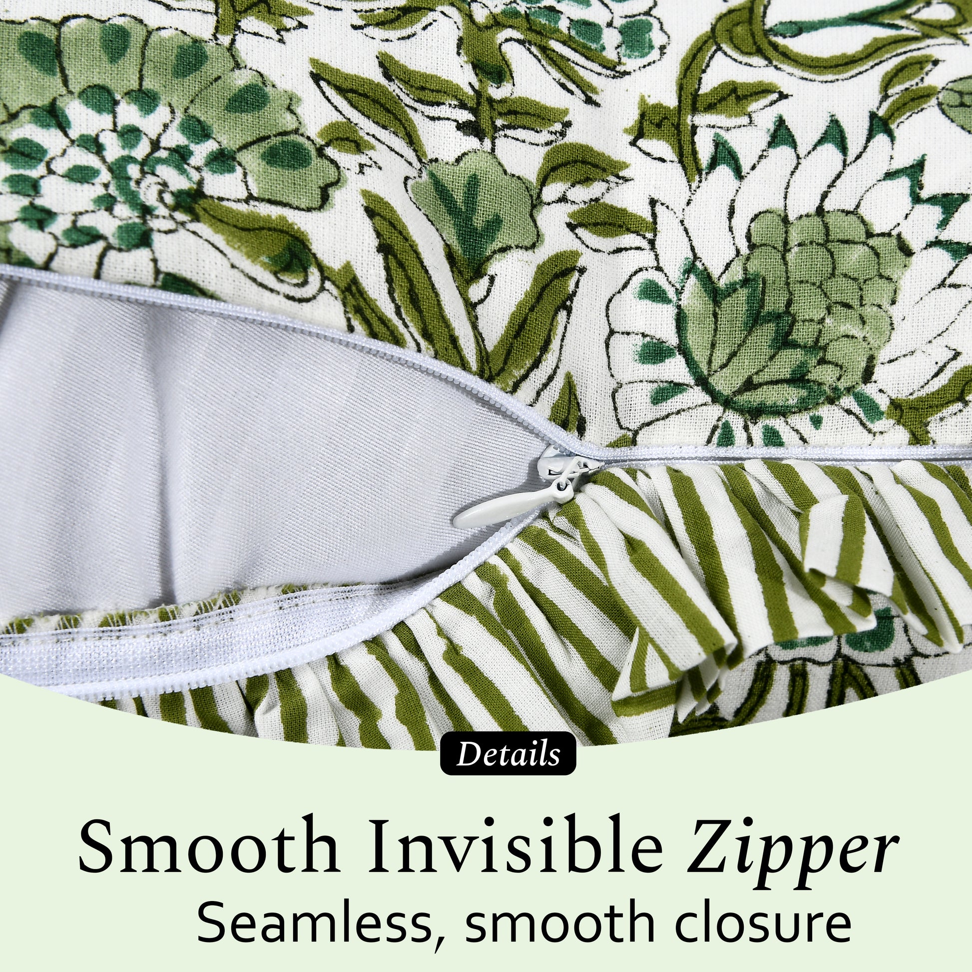 Cotton Ruffle Sham Cover - Agate Green