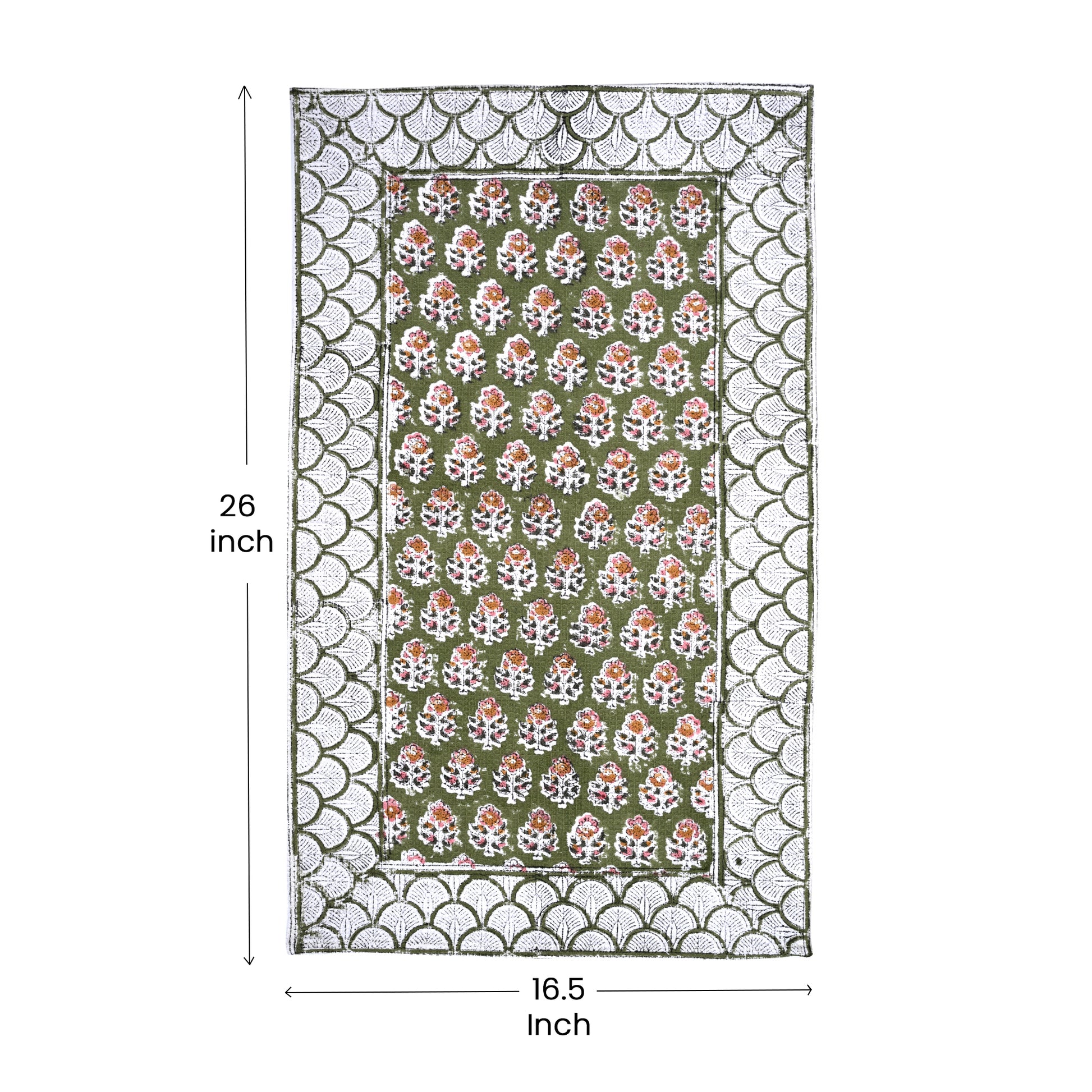 Hand Block Printed Waffle Kitchen Towels – Jade Green