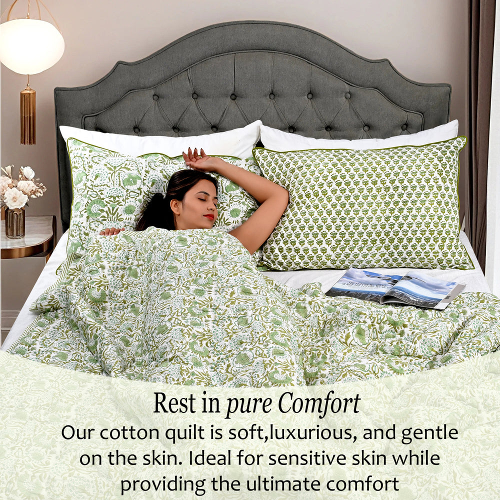 Quilt - Agate Green & Emerald Green Reversible