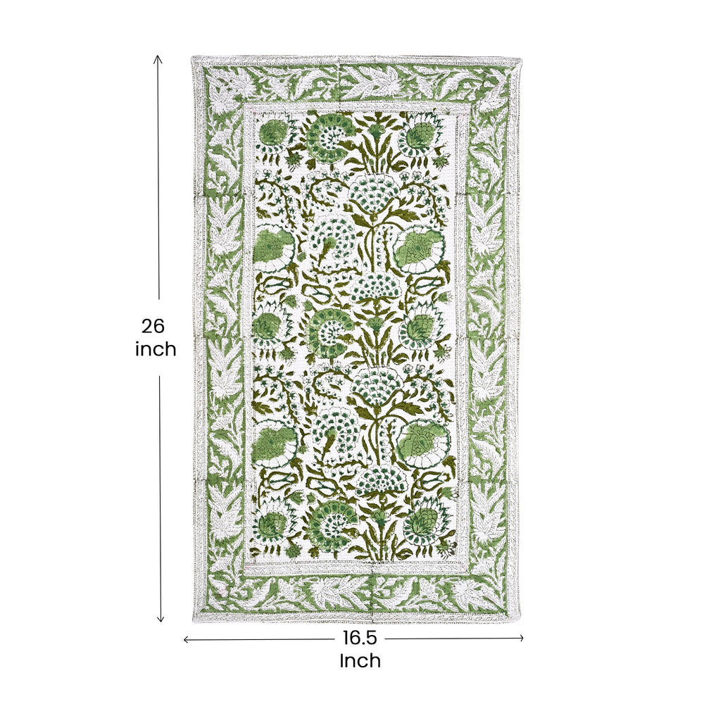 Hand Block Printed Waffle Kitchen Towels – Agate Green