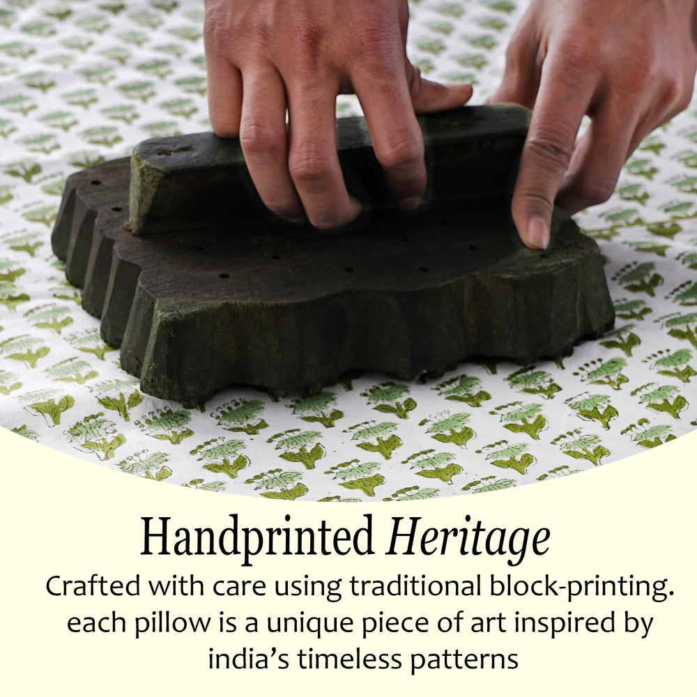 Cotton Piping Sham Cover - Emerald Green