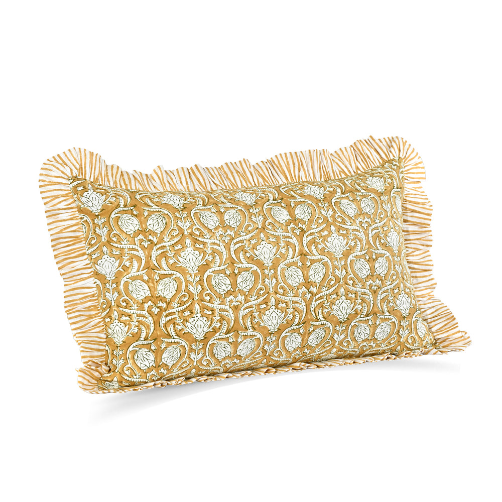 Cotton Ruffle Sham Cover - Mustard Regal