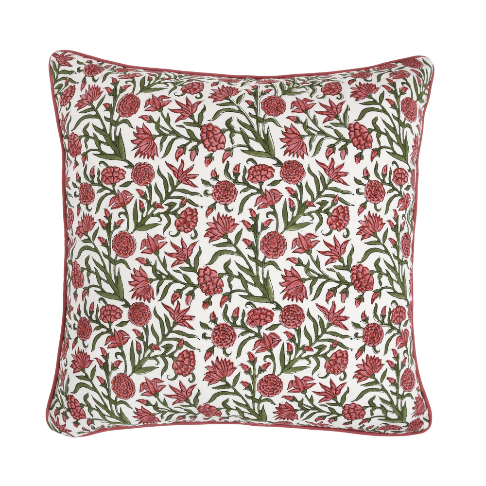 Piping Throw Pillow Covers - Red Garnet (Set of 2)