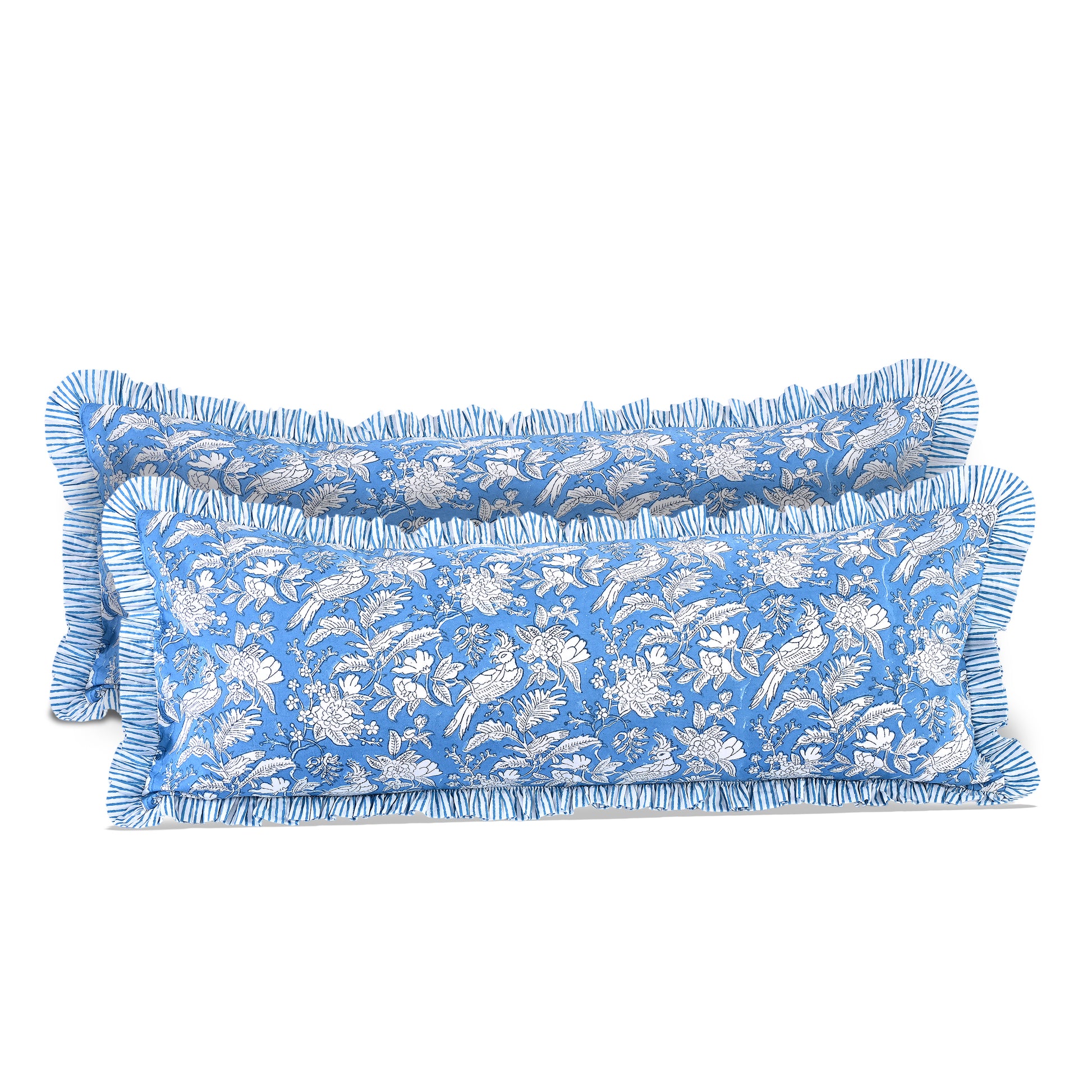 Cotton Ruffle Sham Cover - Blue Sapphire