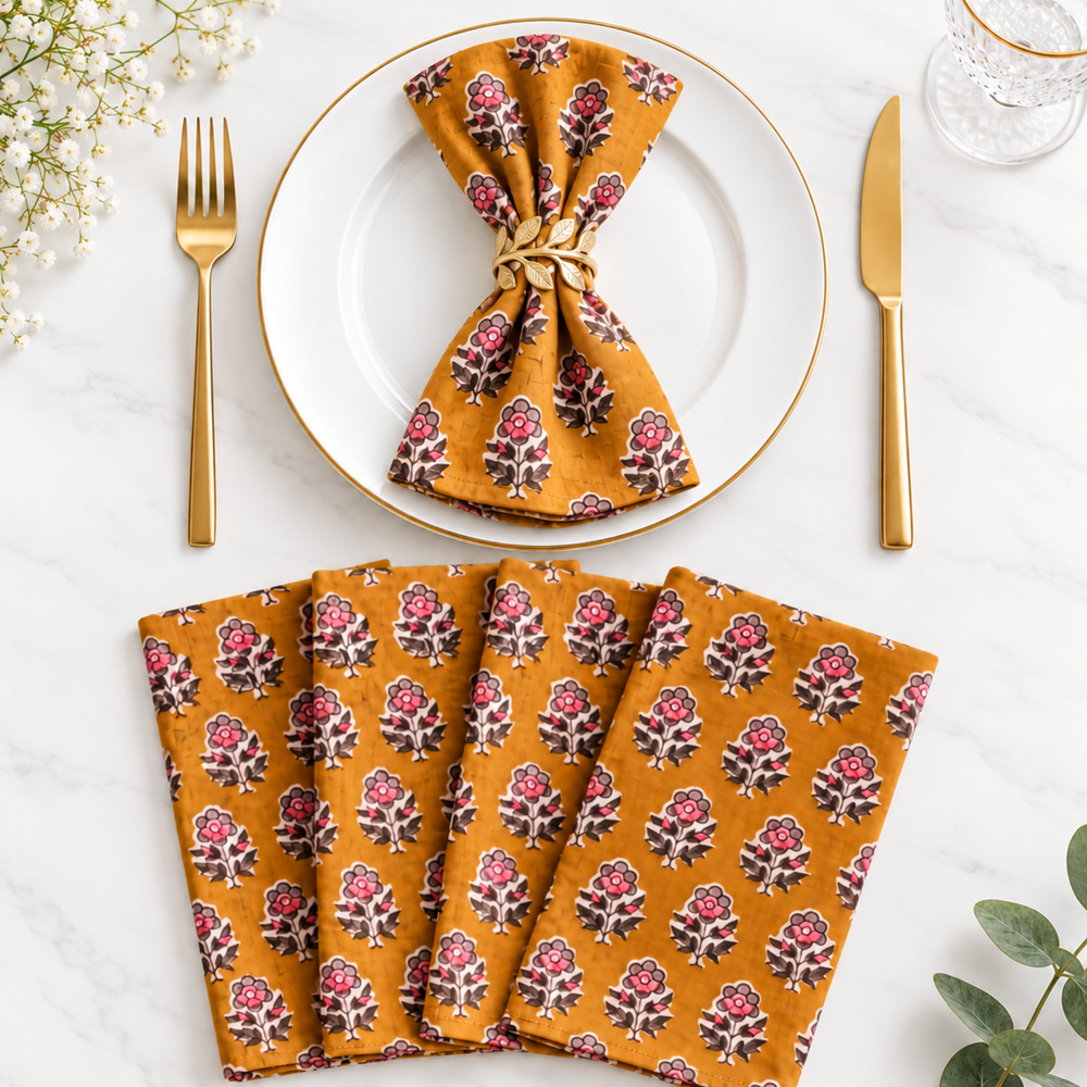 Cotton Cloth Napkins - Yellow Citrine
