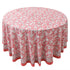 red and white floral round 100% cotton tablecloth