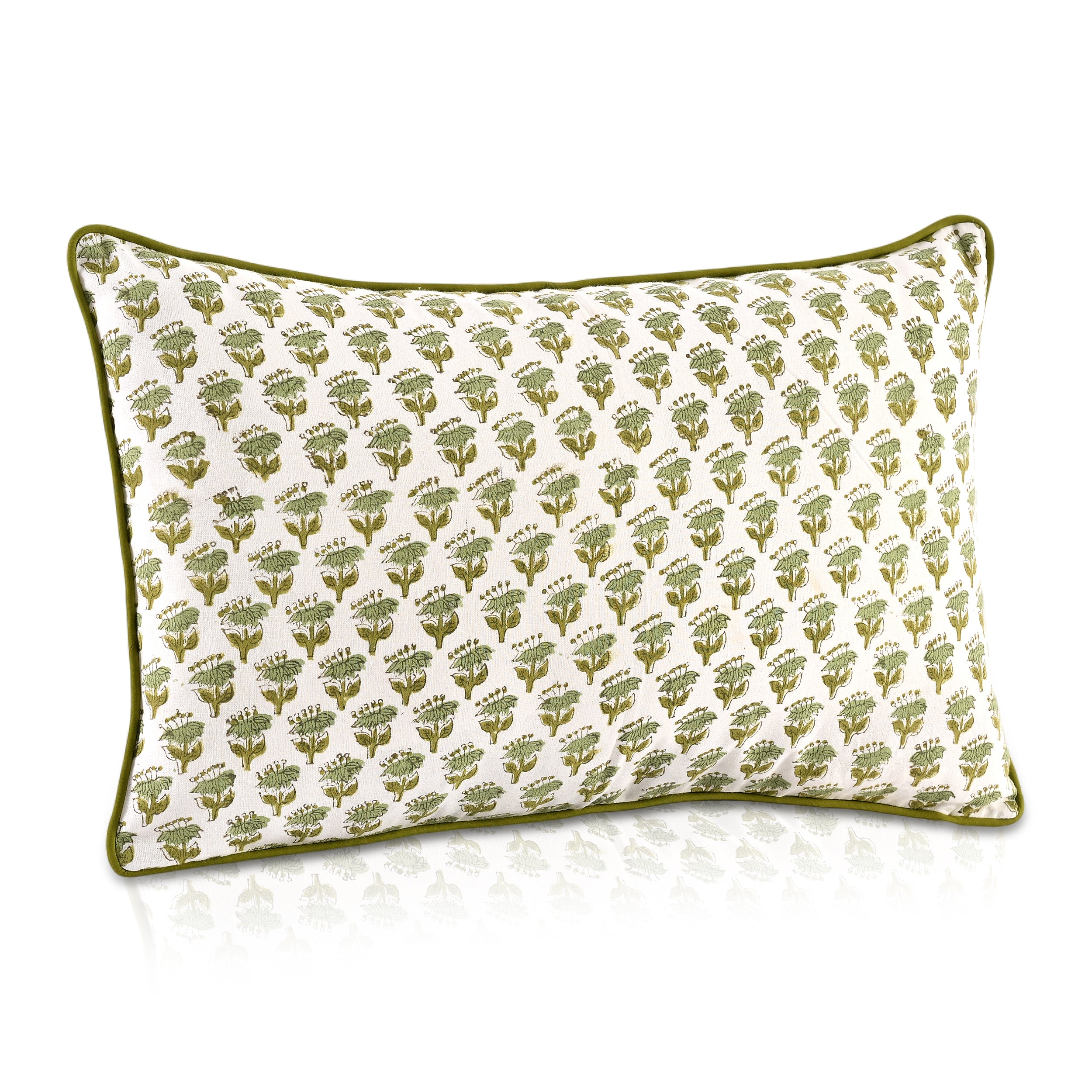 Piping Throw Pillow Covers - Emerald Green