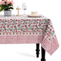 Red Garnet 100% Cotton Tablecloth on Farmhouse Table