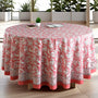 red and white floral round 100% cotton tablecloth