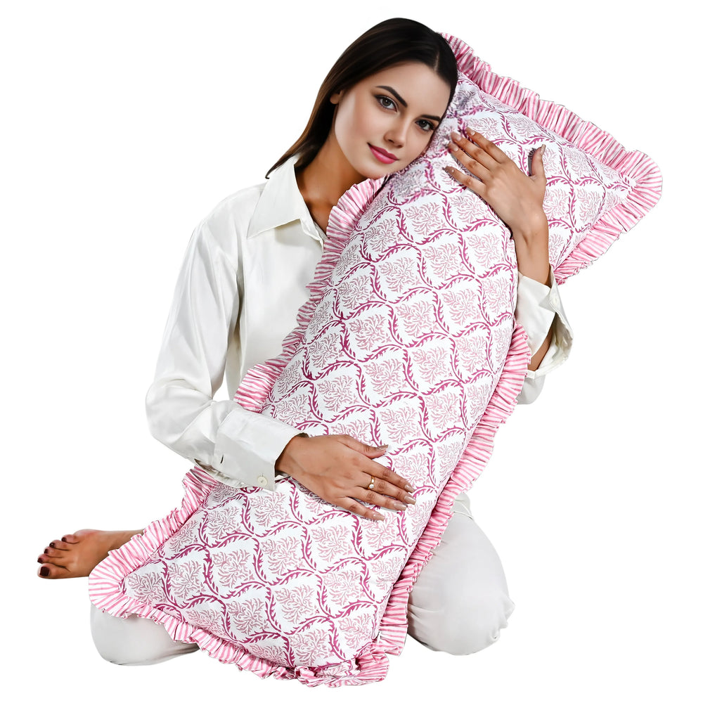 Cotton Ruffle Sham Cover - Blush Rose