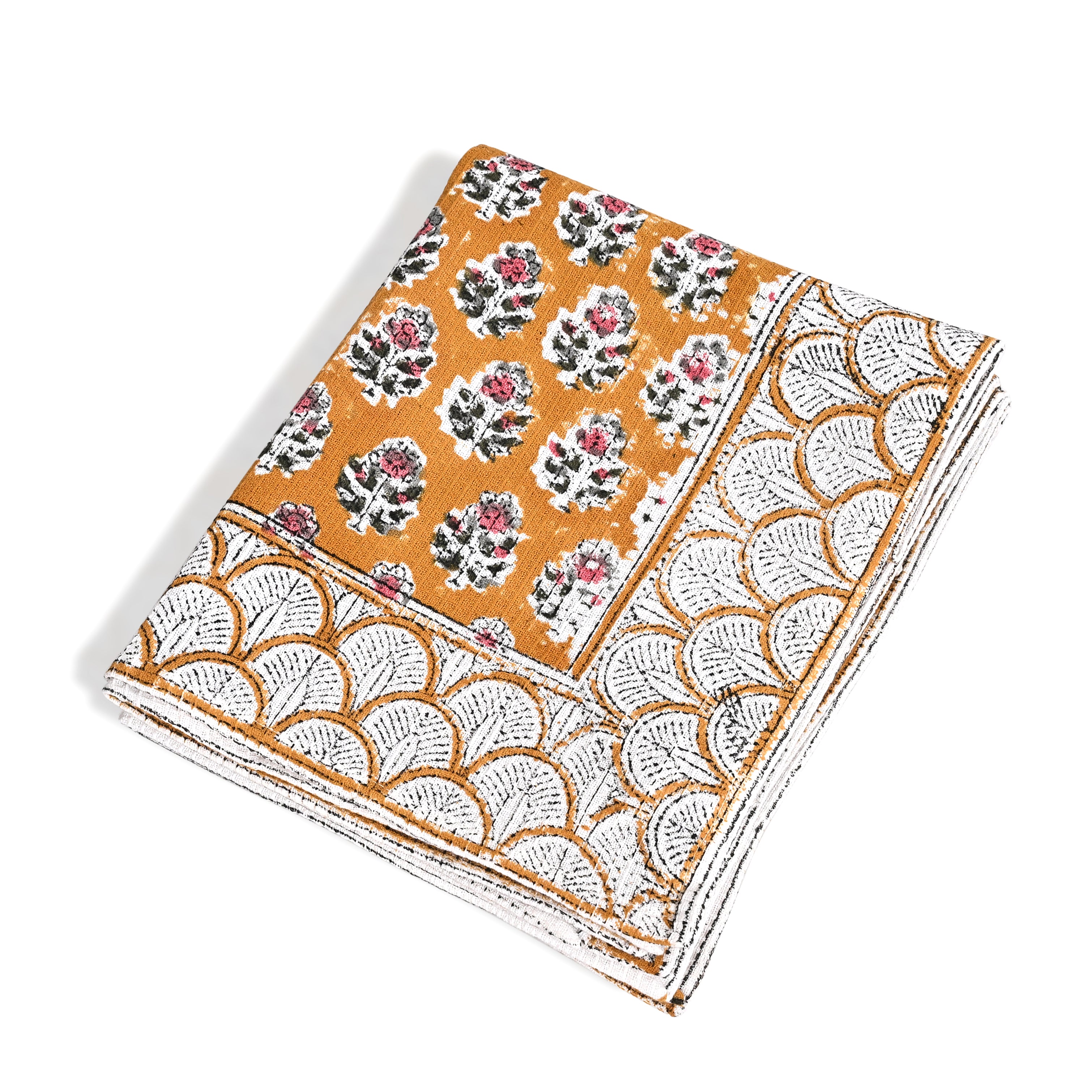 Hand Block Printed Waffle Kitchen Towels – Citrine Yellow