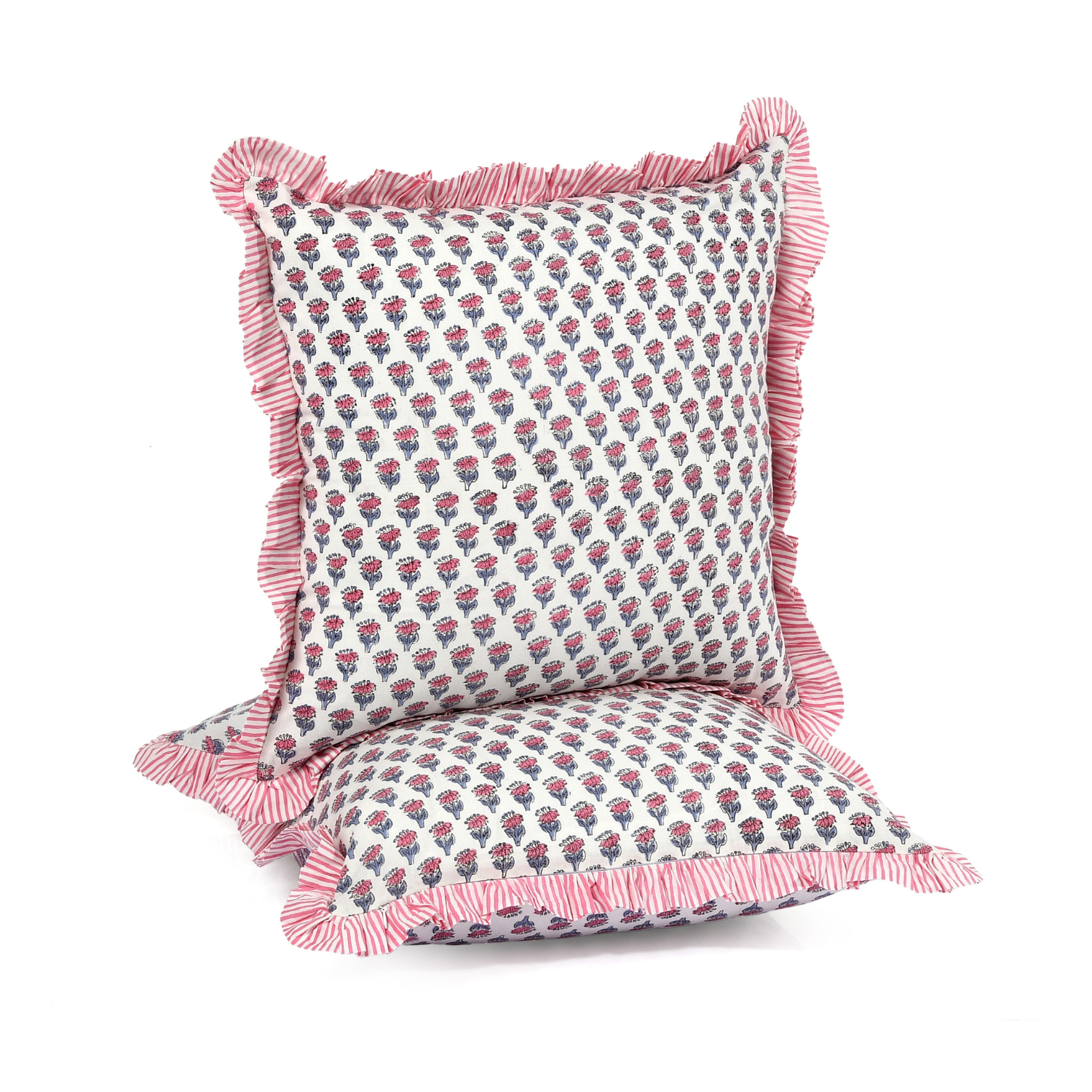 Ruffle Throw Pillow Covers -  Pink Sapphire