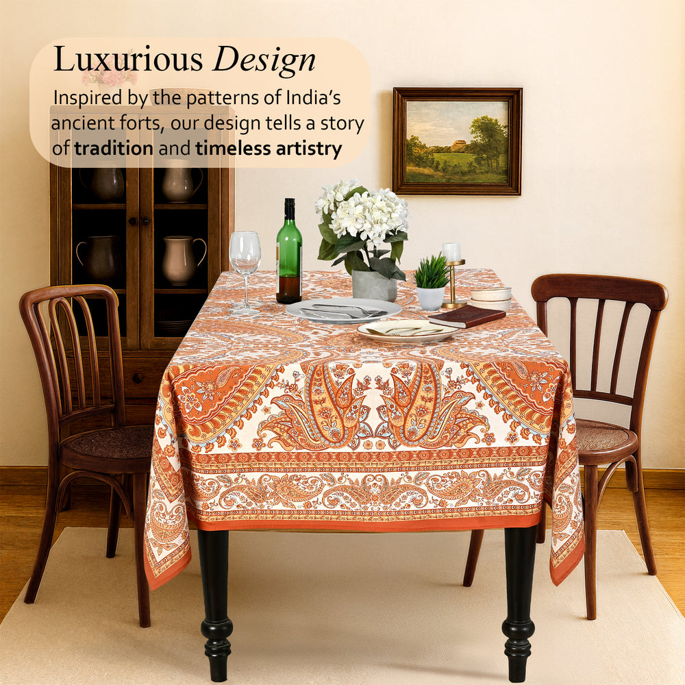 Cotton Printed Tablecloth - Fall Paisley
