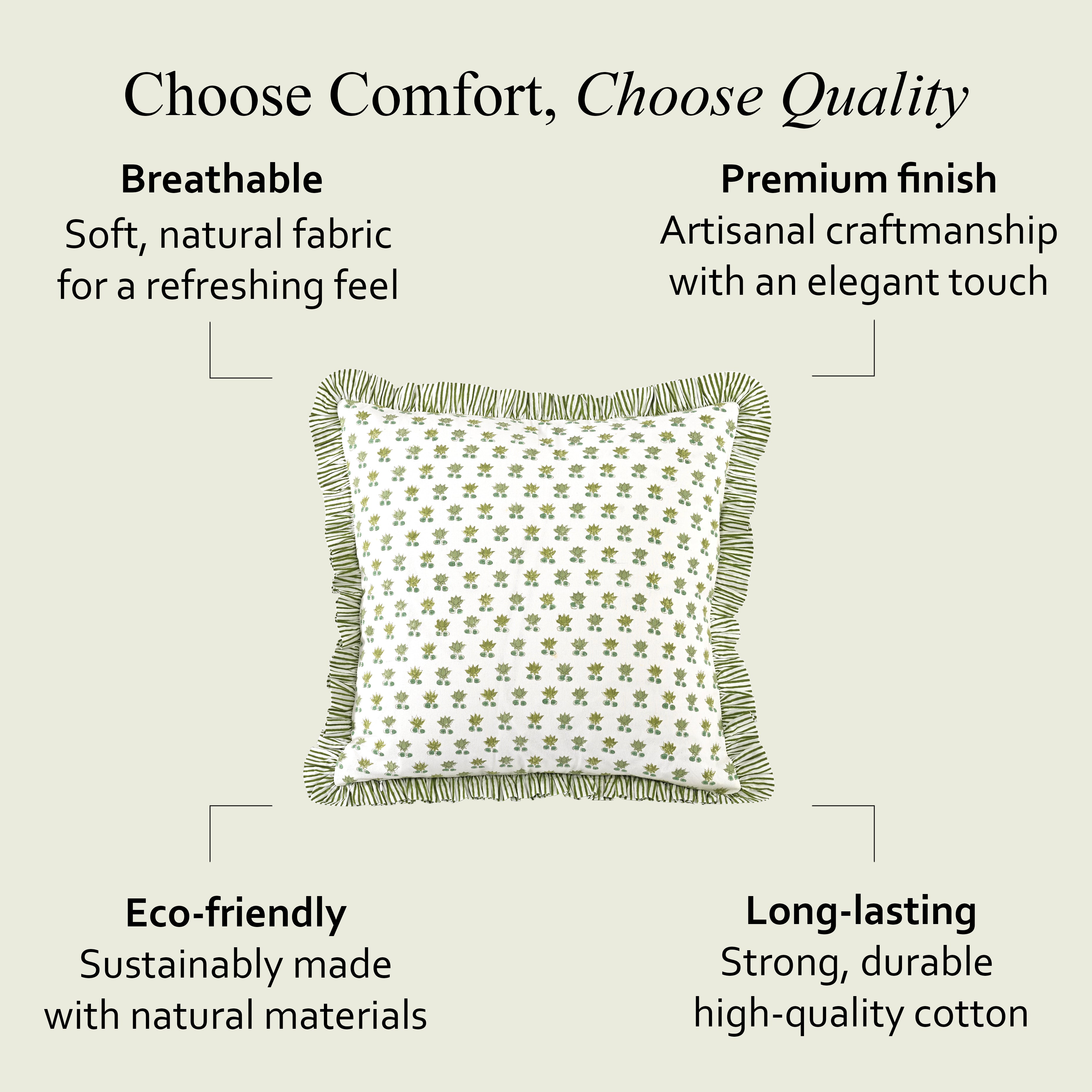 Ruffle Throw Pillow Covers -  Rosette Bloom