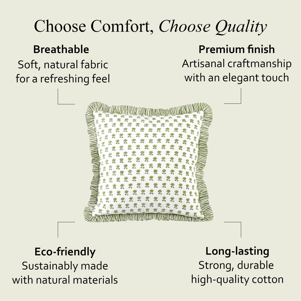 Ruffle Throw Pillow Covers - Lotus Meadow