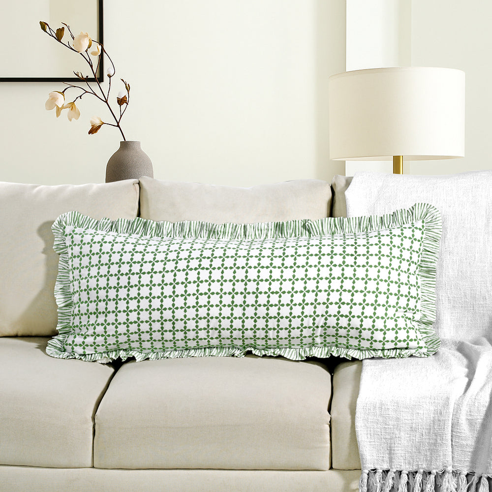 Ruffle Sham Cover - Kelly Green