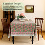 Pink Tourmaline Cotton Tablecloth on Farmhouse Table