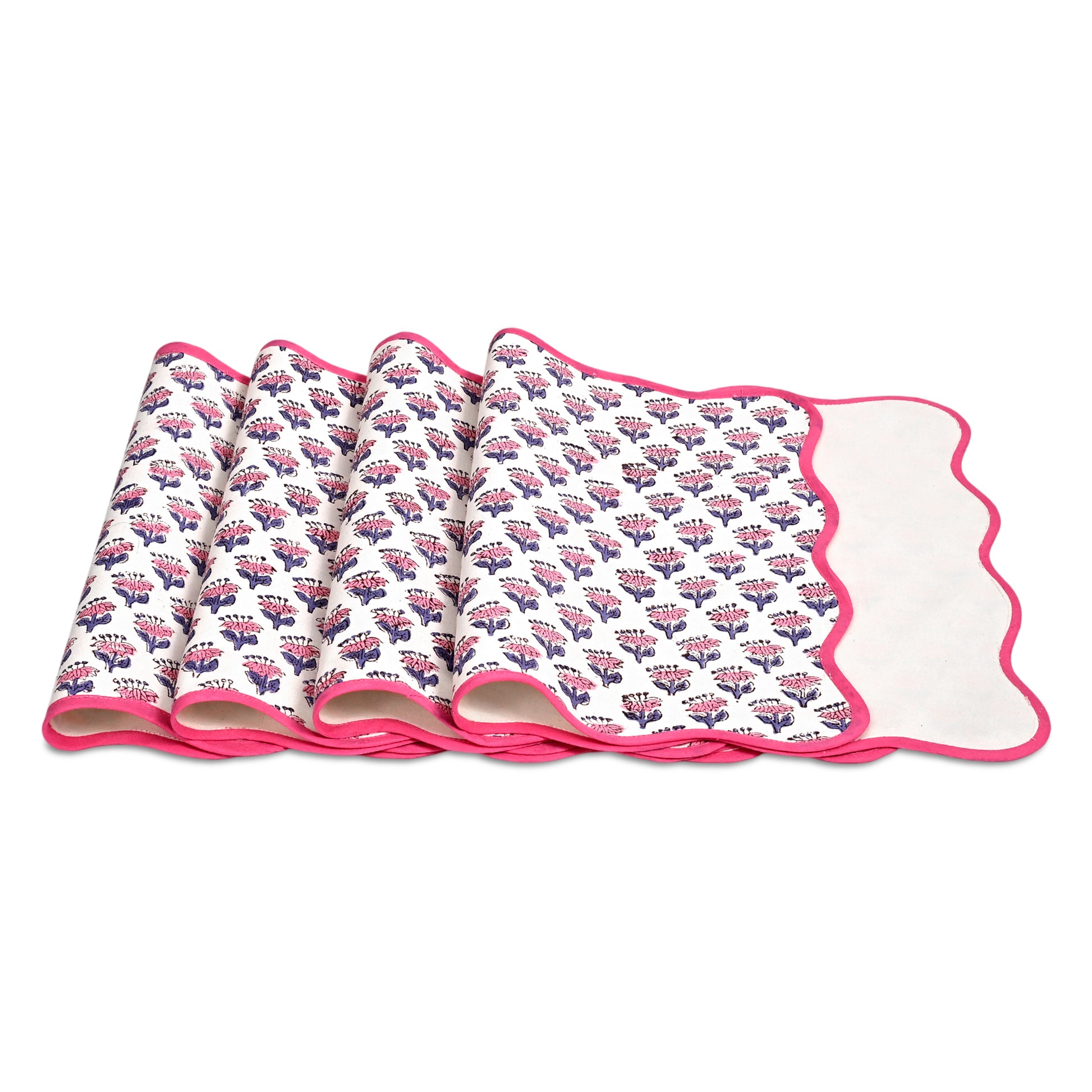 Rectangle 100% Cotton Reversible Placemat Set – Pink Sapphire