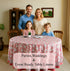 red and white floral round 100% cotton tablecloth