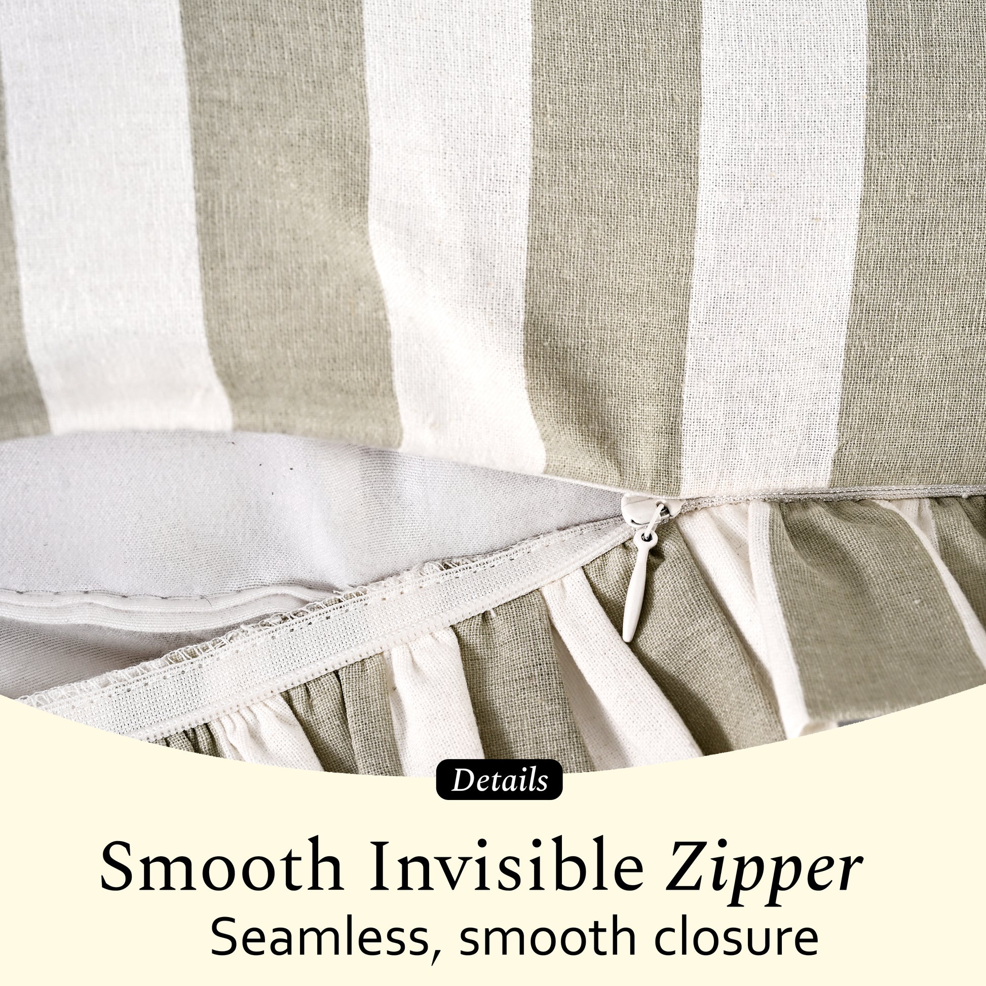 Grey Striped Ruffle Throw Pillow Covers