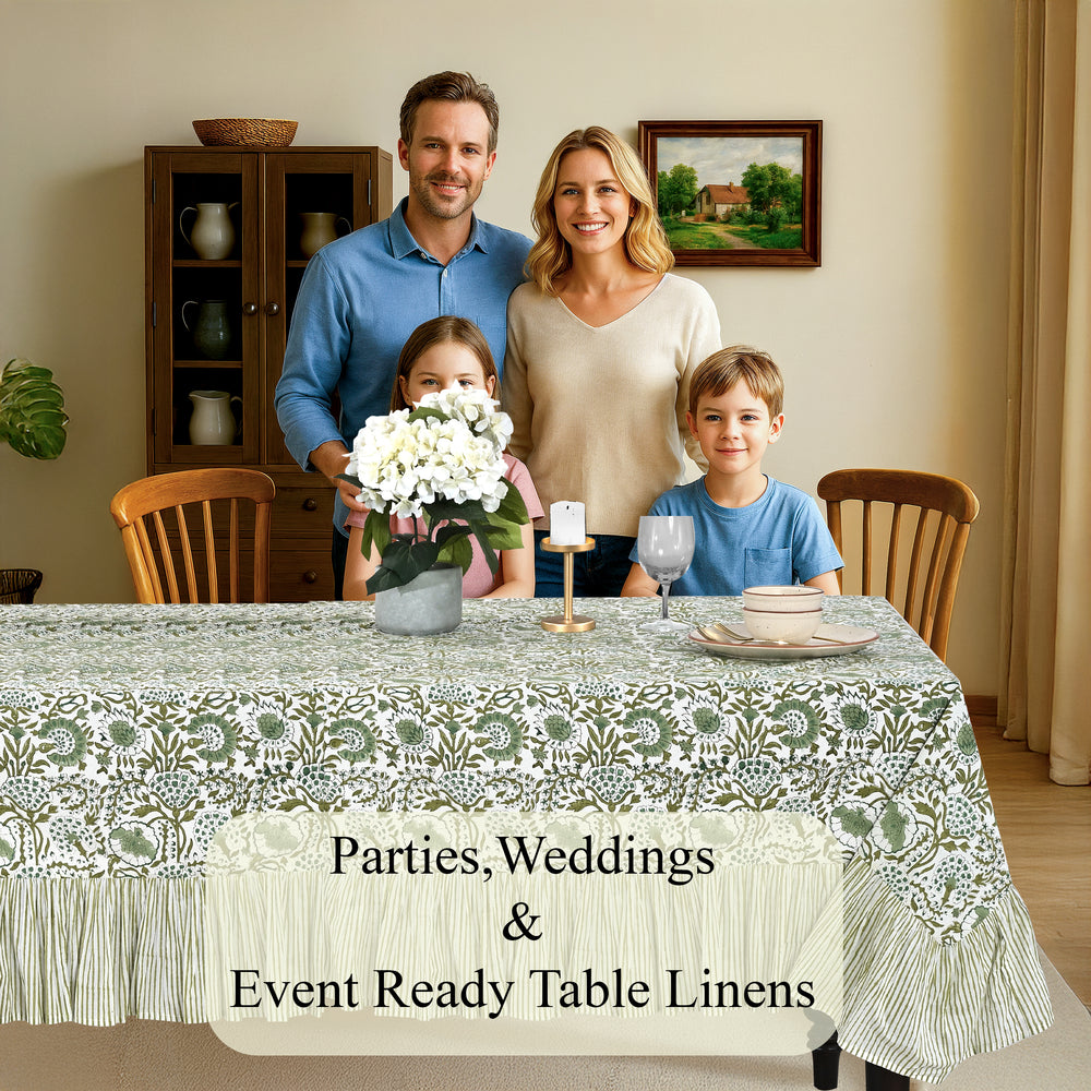 Ruffle Tablecloth - Agate Green