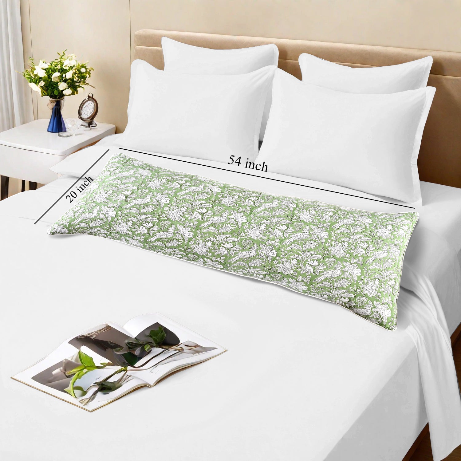 Cotton Piping Sham Cover - Olive Green