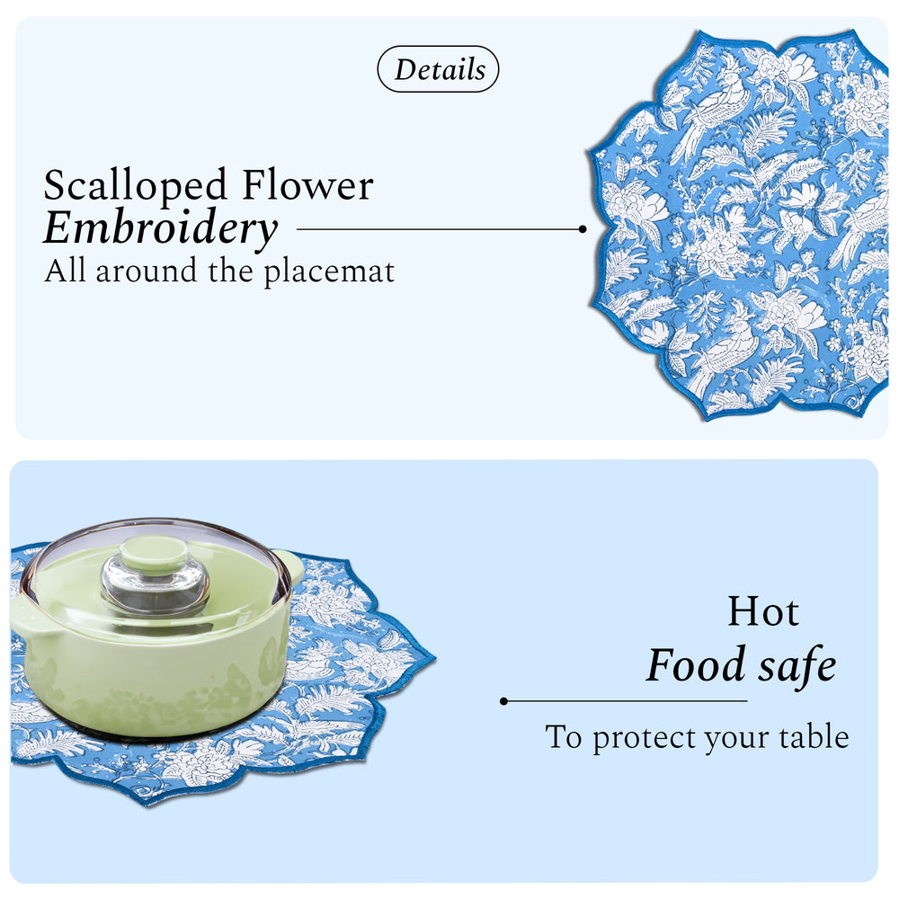 Jewel-toned blue placemat for refined table styling