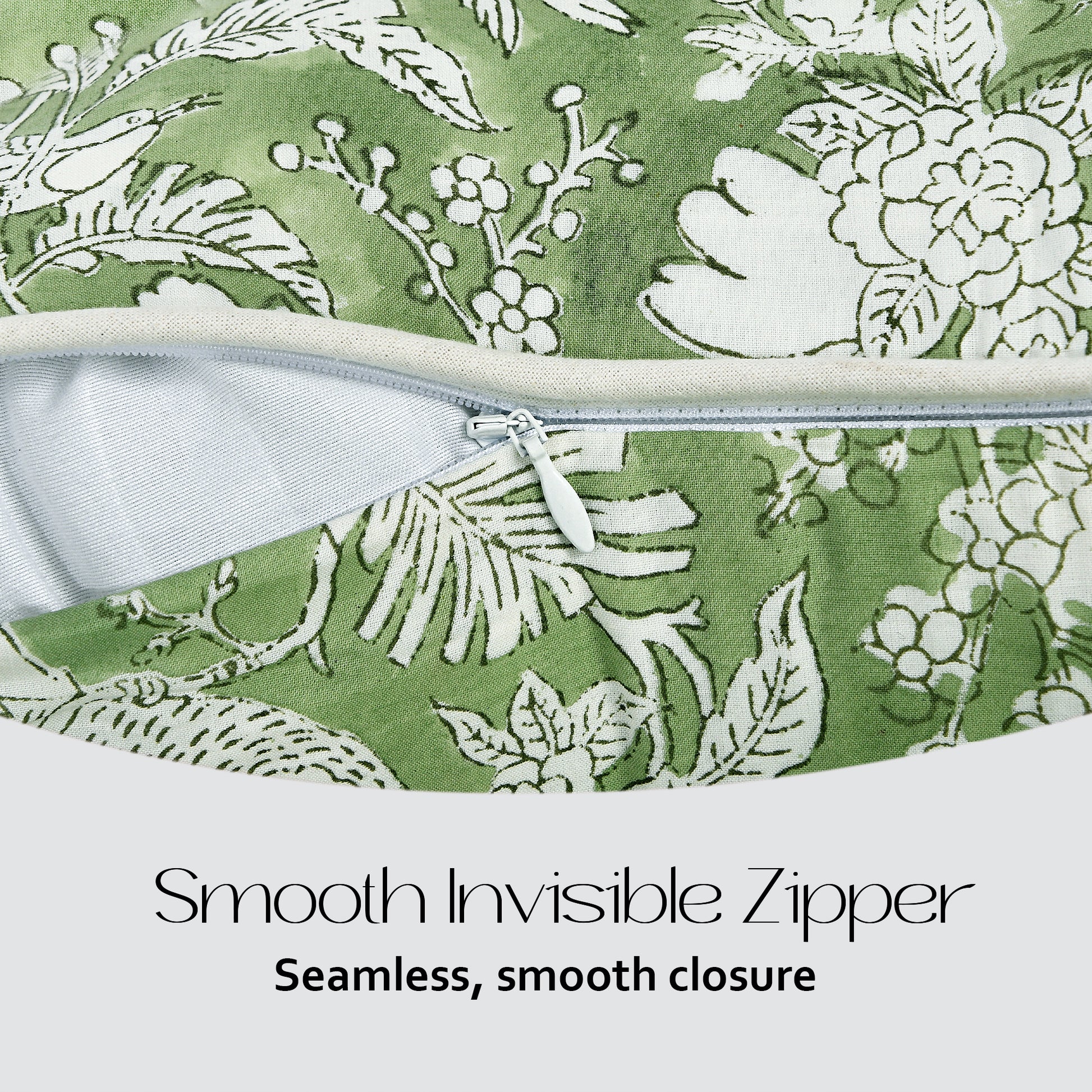 Cotton Piping Sham Cover - Olive Green