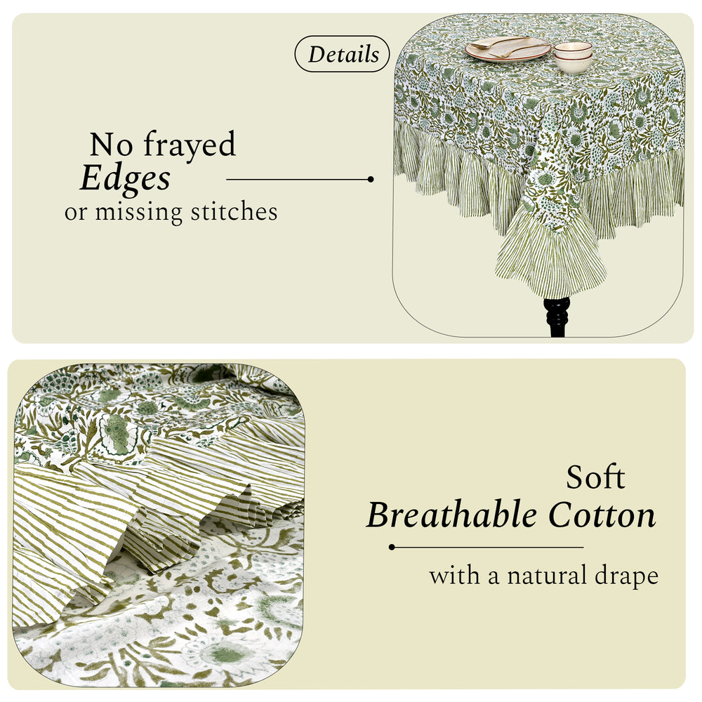 Ruffle Tablecloth - Agate Green