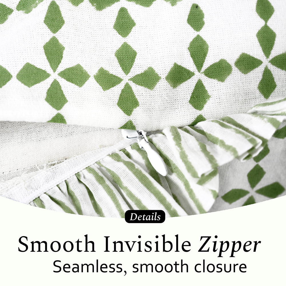 Ruffle Sham Cover - Kelly Green