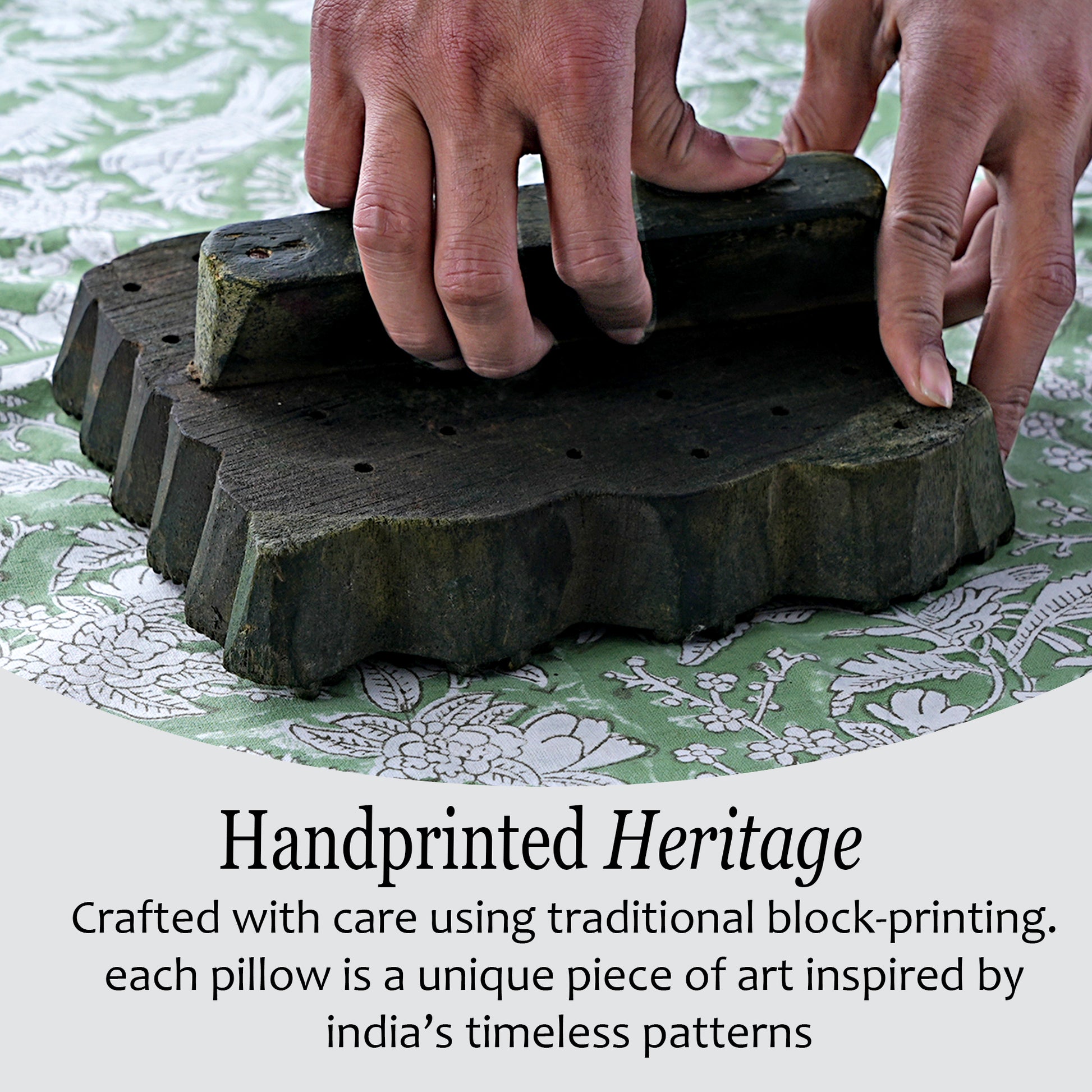 Cotton Piping Sham Cover - Olive Green