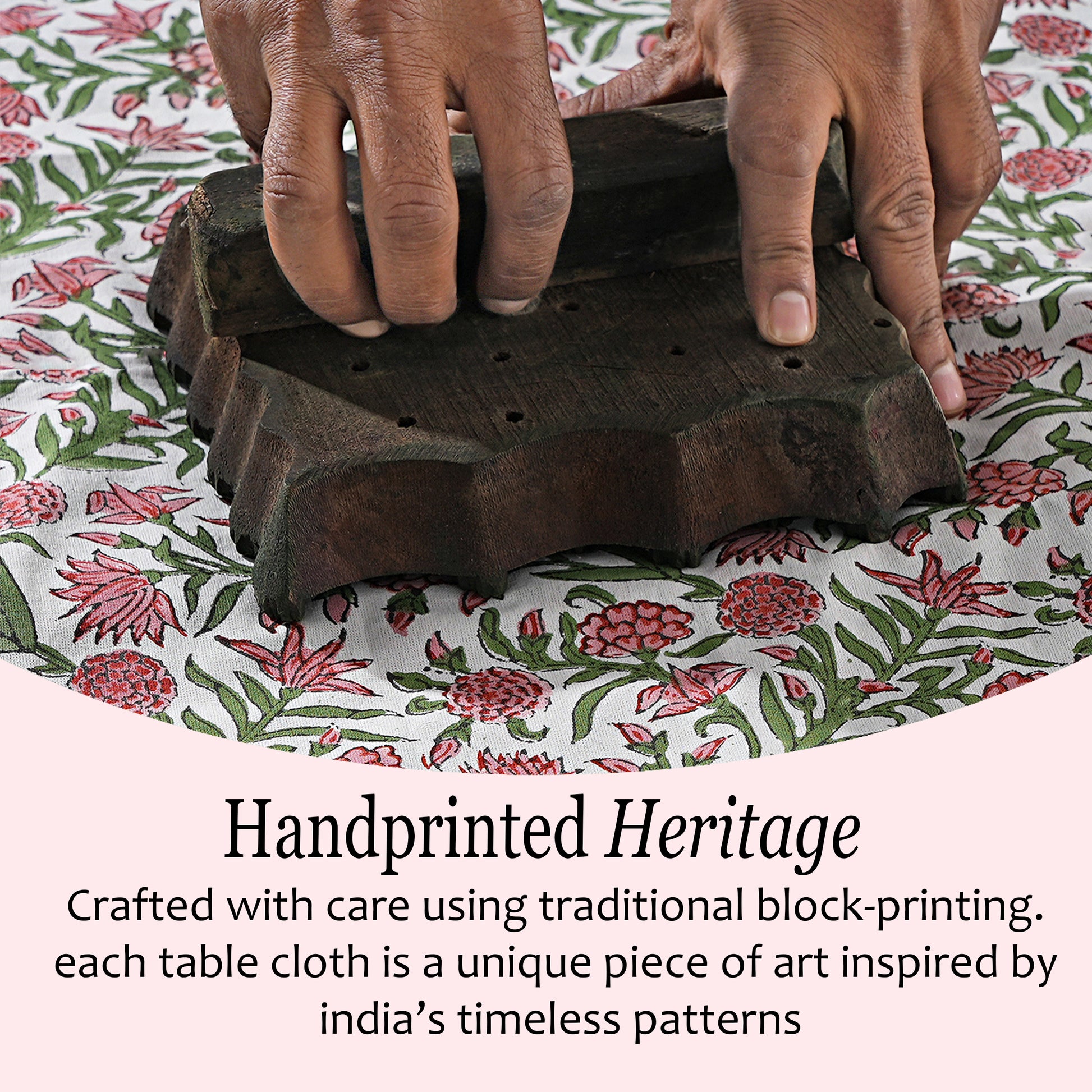 Red Garnet 100% Cotton Tablecloth on Farmhouse Table