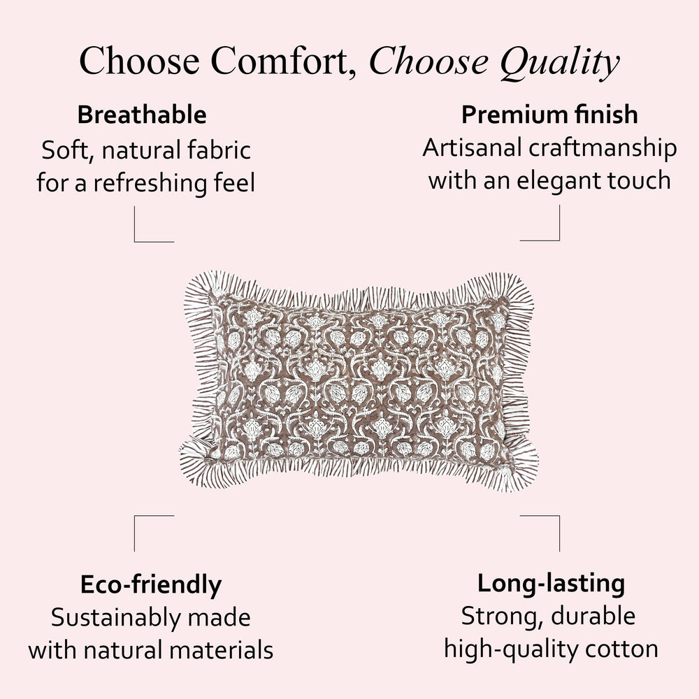 Cotton Ruffle Sham Cover - Mocha Regal
