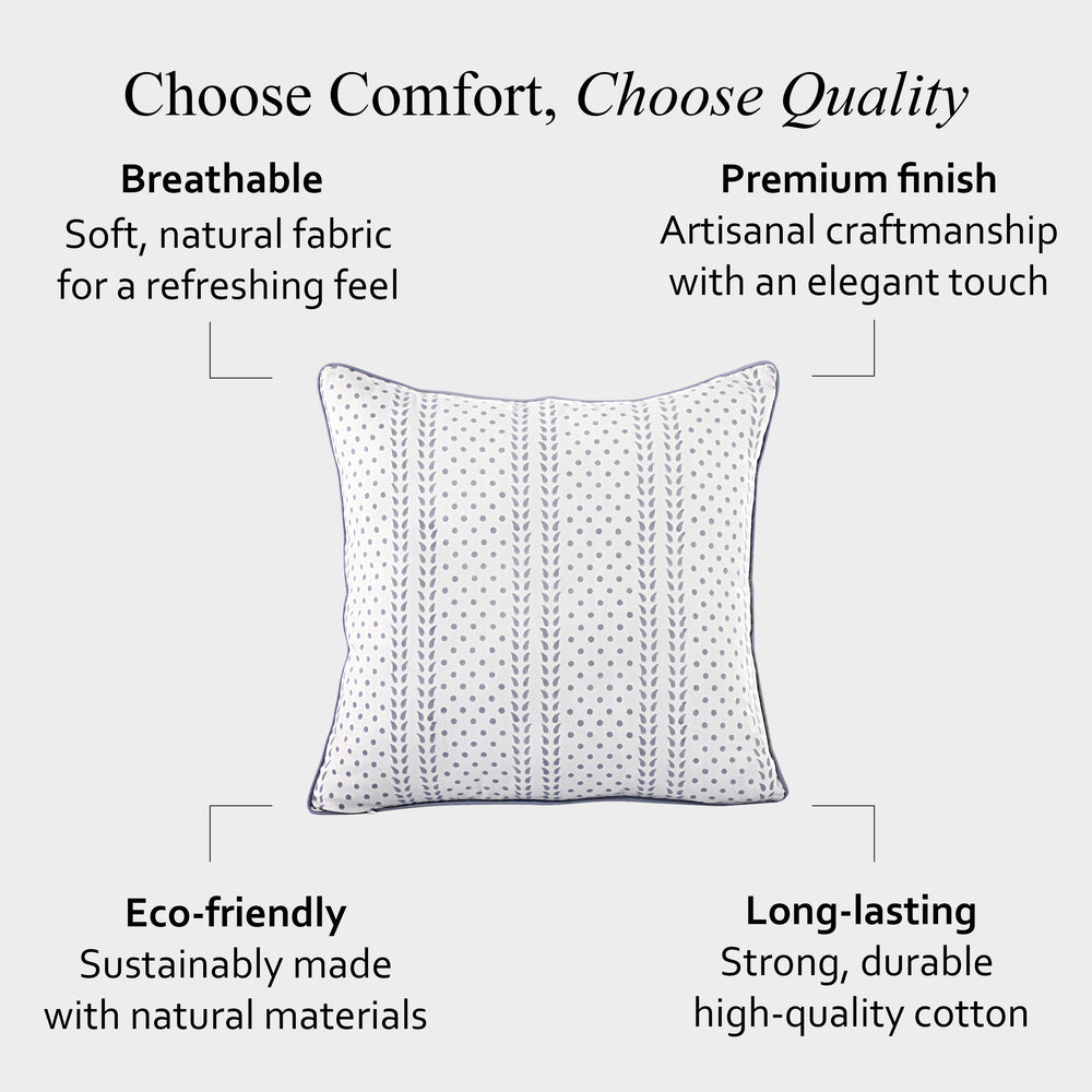 Piping Throw Pillow Covers - Misty Grey Trelis (Set of 2)