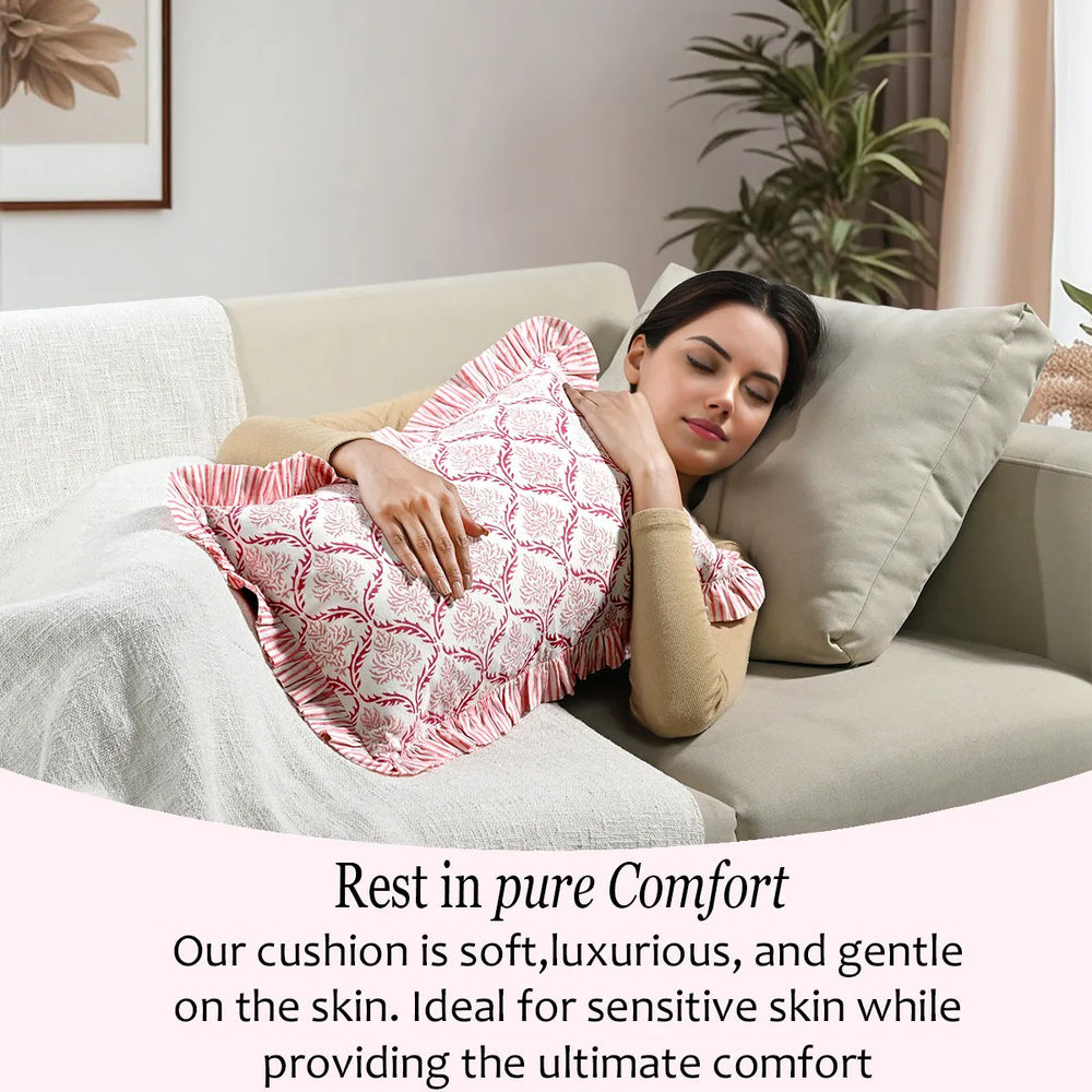 Cotton Ruffle Sham Cover - Blush Rose