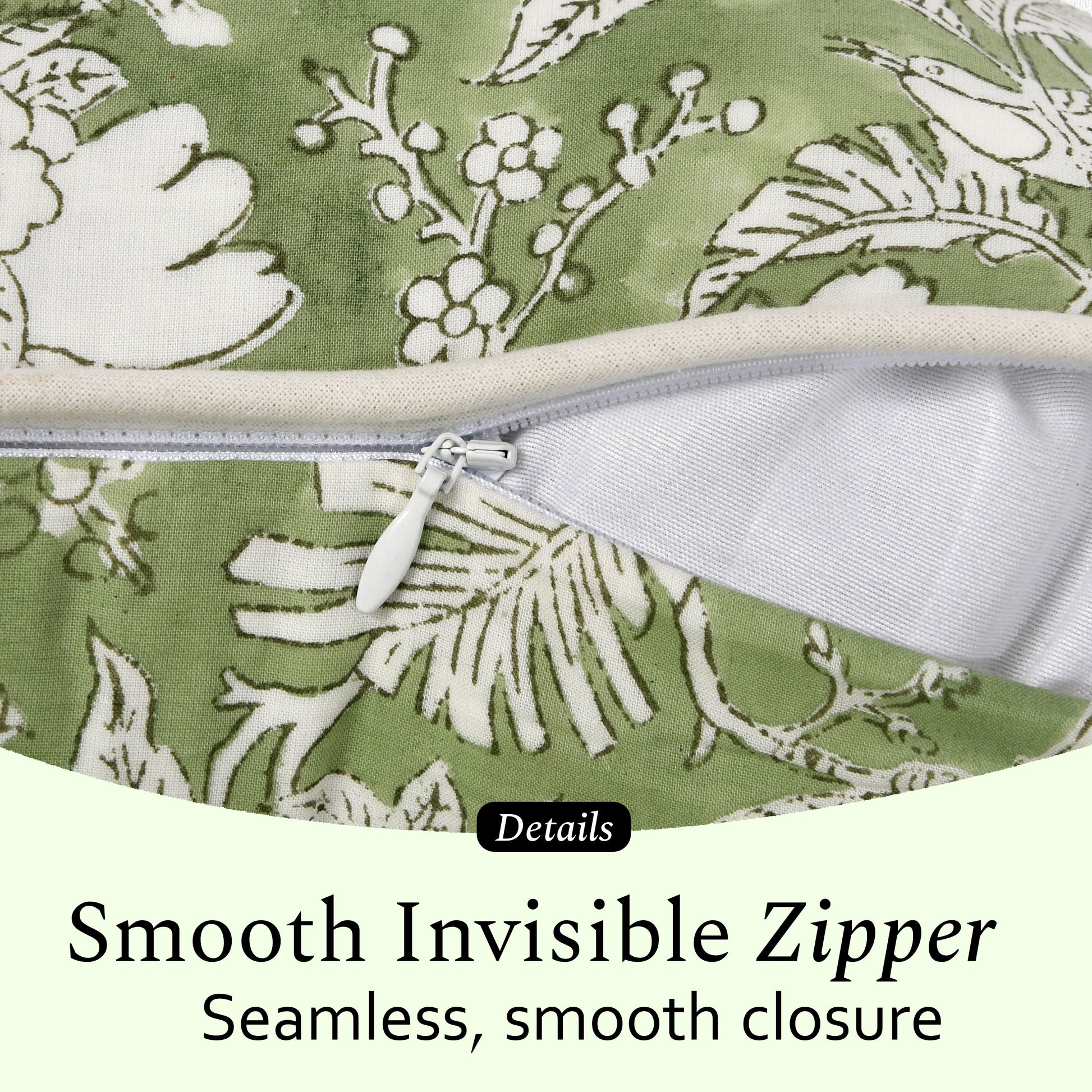 Cotton Piping Sham Cover - Olive Green